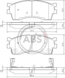 Тормозные колодки, дисковый тормоз (набор) A.B.S. 37180