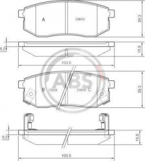 Тормозные колодки, дисковый тормоз (набор) A.B.S. 37182