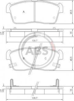 Тормозные колодки, дисковый тормоз (набор) A.B.S. 37222