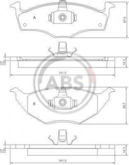 Тормозные колодки, дисковый тормоз (набор) A.B.S. 37238