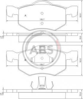 Тормозные колодки, дисковый тормоз (набор) A.B.S. 37255