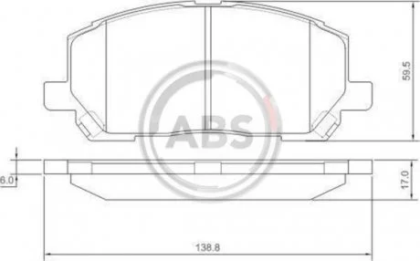 Фото тормозные колодки Lexus ES300,Toyota Avensis,Camry,Carina A.B.S. 37260 Тормозные колодки Lexus ES300,Toyota Avensis,Camry,Carina A.B.S. 37260