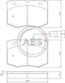 Тормозные колодки, дисковый тормоз (набор) A.B.S. 37265