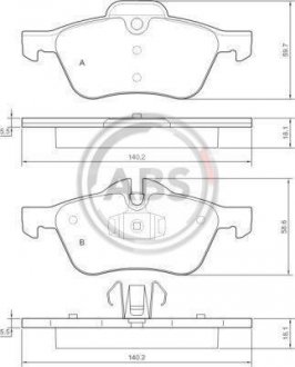 Тормозные колодки, дисковый тормоз (набор) A.B.S. A.B.S. 37279 (фото 1)