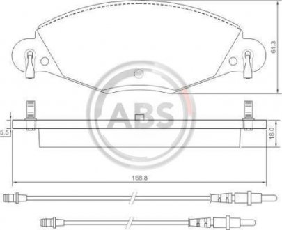 Тормозные колодки, дисковый тормоз (набор) A.B.S. 37285 (фото 1)