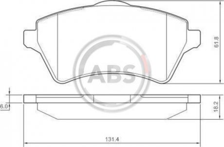 Тормозные колодки, дисковый тормоз (набор) A.B.S. 37303