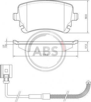 Гальмівні колодки, дискове гальмо (набір) A.B.S. 37368