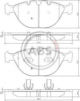 Гальмівні колодки дискові Bmw X5 E53 01- 4,6 A.B.S. 37369 (фото 1)