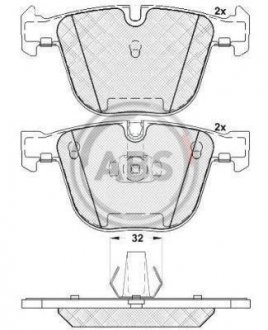 Тормозные колодки, дисковый тормоз (набор) A.B.S. 37371