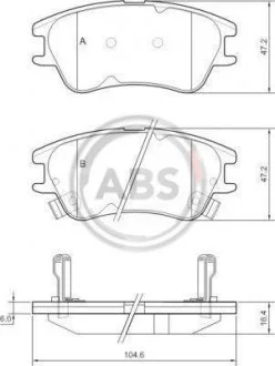 Тормозные колодки, дисковый тормоз (набор) A.B.S. A.B.S. 37432
