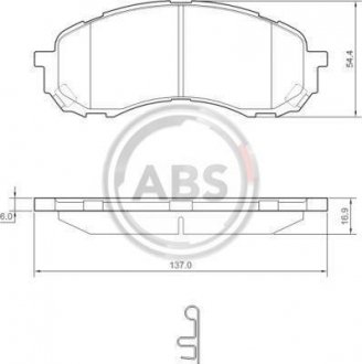 Колодки гальмівні перед. Subaru Impreza 1.6 2004- A.B.S. A.B.S. 37443 (фото 1)