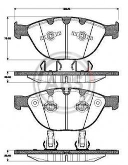 Тормозные колодки дисковые перед.BMW 535d/745-760 02- A.B.S. 37463