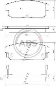 Тормозные колодки, дисковый тормоз (набор) A.B.S. A.B.S. 37473