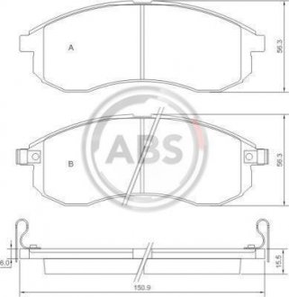 Колодки гальмівні передні Mitsubishi L 200 01- A.B.S. 37481