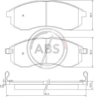 Колодки гальмівні передні Mitsubishi L 200 01- A.B.S. A.B.S. 37481