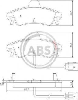 Тормозные колодки, дисковый тормоз (набор) A.B.S. A.B.S. 37498 (фото 1)