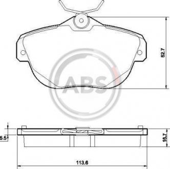 Тормозные колодки, дисковый тормоз (набор) A.B.S. 37539 (фото 1)