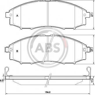 Тормозные колодки, дисковый тормоз (набор) A.B.S. A.B.S. 37541 (фото 1)