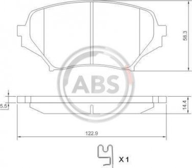 Тормозные колодки, дисковый тормоз (набор) A.B.S. 37549 (фото 1)