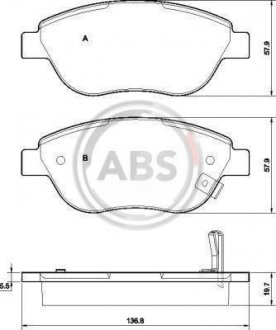 Тормозные колодки, дисковый тормоз (набор) A.B.S. 37564