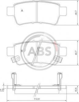 Тормозные колодки, дисковый тормоз (набор) A.B.S. 37628