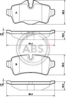 Гальмівні колодки, дискове гальмо (набір) A.B.S. 37629