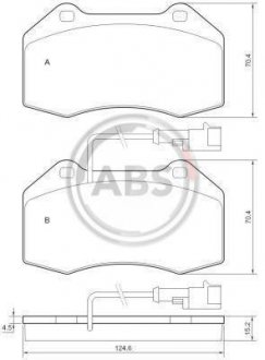 Тормозные колодки, дисковый тормоз (набор) A.B.S. A.B.S. 37688 (фото 1)