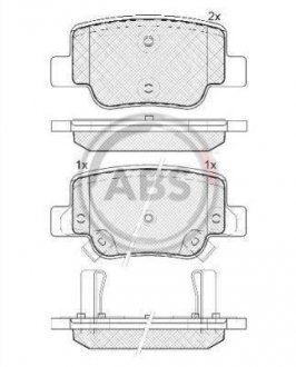 Тормозные колодки, дисковый тормоз (набор) A.B.S. 37735
