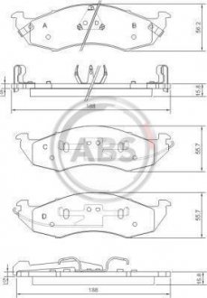 Тормозные колодки, дисковый тормоз (набор) A.B.S. A.B.S. 38576 (фото 1)