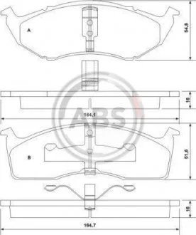 Гальмівні колодки, дискове гальмо (набір) A.B.S. A.B.S. 38591