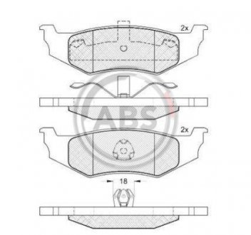 Тормозные колодки, дисковый тормоз (набор) A.B.S. 38759