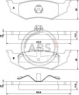 Гальмівні колодки, дискове гальмо (набір) A.B.S. 38782