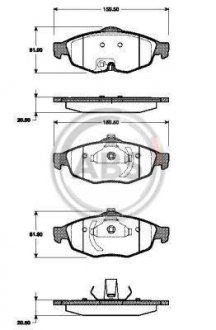 Гальмівні колодки, дискове гальмо (набір) A.B.S. 38869