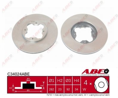 Диск тормозной ABE C34024ABE