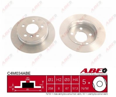 Диск тормозной ABE C4M034ABE