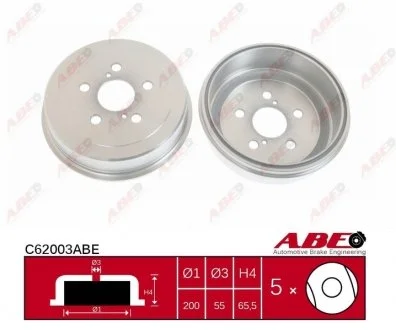 Фото гальмівний барабан ABE C62003ABE Гальмівний барабан ABE C62003ABE