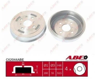 Фото гальмівний барабан ABE C62044ABE Гальмівний барабан ABE C62044ABE