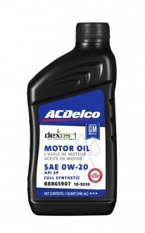 Масло двигуна 0W20 Dexos 1 (0,946 ml) ACDelco 109236