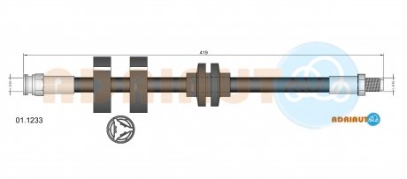 Шланг гальмівний передн. ALFA 147, 156 ADRIAUTO 01.1233