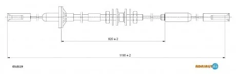 Трос зчеплення AUDI 100 4 цил. 82- 1290/660 ADRIAUTO 030119
