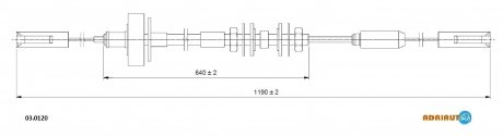 Трос зчеплення 100 1.9/2.2 82- ADRIAUTO 030120 (фото 1)
