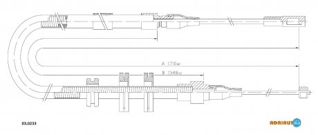 Трос ручного гальма 100 QUATTRO 85-88 ADRIAUTO 030233