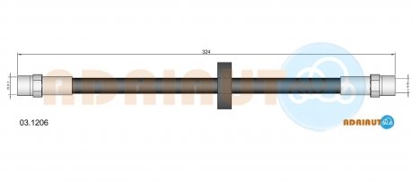 Шланг гальм.передній AUDI100 -86 ADRIAUTO 03.1206 (фото 1)