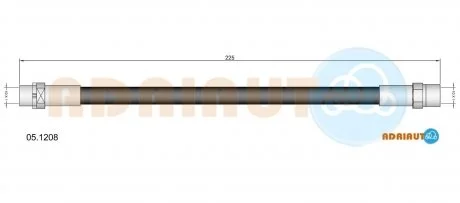 Фото 1 - шланг гальмівний задн. E36 ADRIAUTO 05.1208 Шланг гальмівний задн. E36 ADRIAUTO 05.1208 (фото 1)