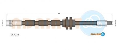 Шланг гальм. передн.1 E87, 3 E90/E91/E92 до -07.2005 ADRIAUTO 05.1222 (фото 1)