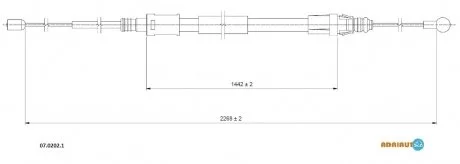 Трос ручного гальма задн. лів. /прав. CITROEN C5 08- ADRIAUTO 0702021