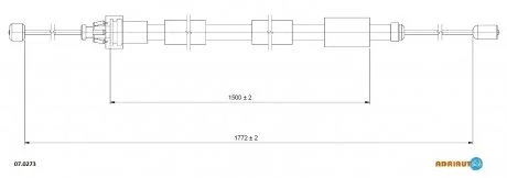 Трос ручного гальма лів.Xsara Picasso 00- ADRIAUTO 070273