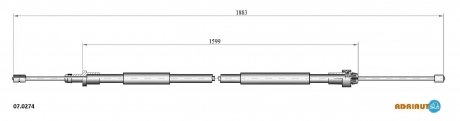 Трос ручного гальма прав.Xsara Picasso 00- ADRIAUTO 070274 (фото 1)