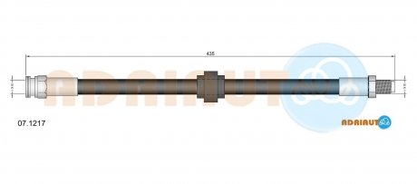 Шланг гальмівний передн.Visa, PEUGEOT 205/309/505 ADRIAUTO 07.1217 (фото 1)