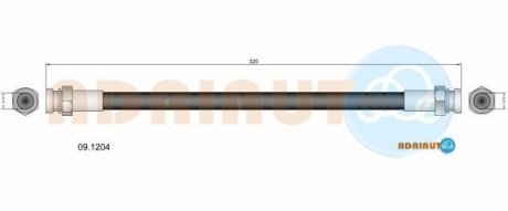 Шланг гальмівний задн.Rio 00- ADRIAUTO 09.1204